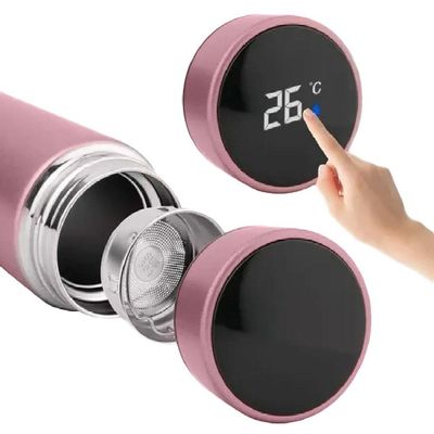Garrafa Térmica Inox 500ml Quente Frio Tampa Rosa Nº13