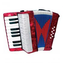 Acordeon Sanfona Infantil Semi Profissional 8 Baixos Vermelho