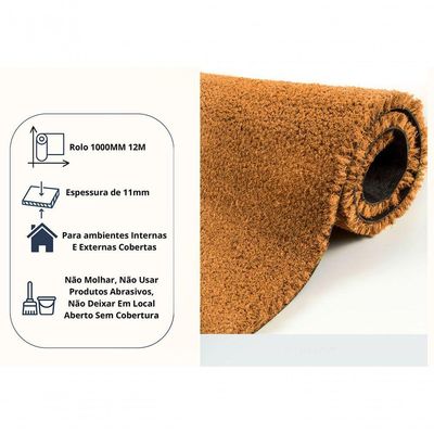 Capacho De Porta Tapete Fibra De Coco Grosso 100x050 Grande