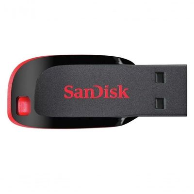 Pendrive Sandisk Cruzer Blade 64gb 2.0 Preto E Vermelho