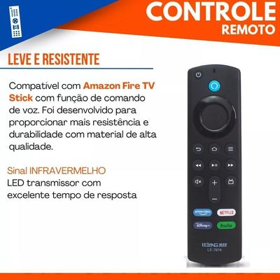 Controle Remoto Para Amazon Fire Stick Lite 4k Com Botão De Comando De Voz