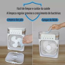 Ventilador Umidificador Climatizador Portátil Ar água Led Usb De Mesa