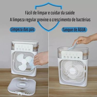 Ventilador Umidificador Climatizador Portátil Ar água Led Usb De Mesa