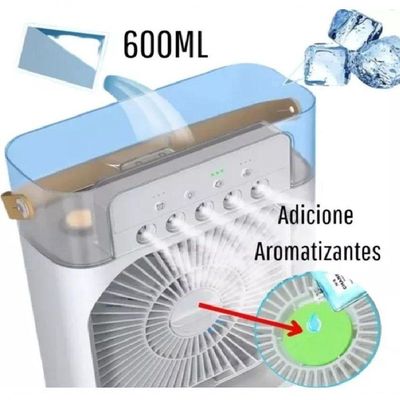 Ventilador Umidificador Climatizador Portátil Ar água Led Usb De Mesa