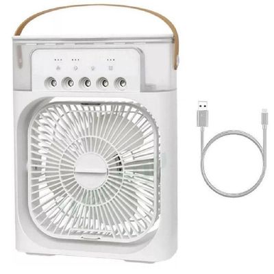 Ventilador Umidificador Climatizador Portátil Ar água Led Usb De Mesa