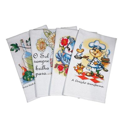 Pano De Prato Lomaer aria 50 X 70Cm Estampado 03 Unidades