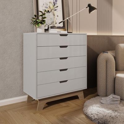 Cômoda 5 Gavetas 80cm Alice - Branco