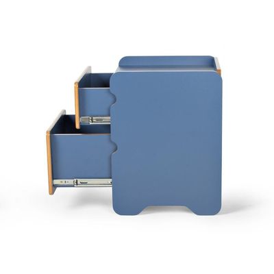 Mesa De Cabeceira 2 Gavetas 45cm Cindy - Azul