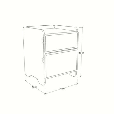 Mesa De Cabeceira 2 Gavetas 45cm Cindy - Azul
