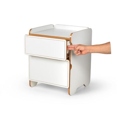 Mesa De Cabeceira 2 Gavetas 45cm Cindy - Branco