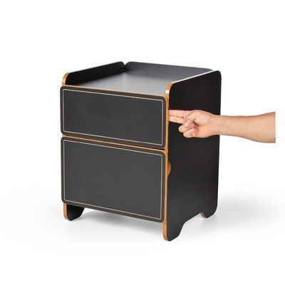 Mesa De Cabeceira 2 Gavetas 45cm Cindy - Preto