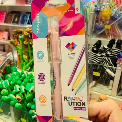 Lapis Grafite Revolution Retratil Metallic Rose Hb Newpen