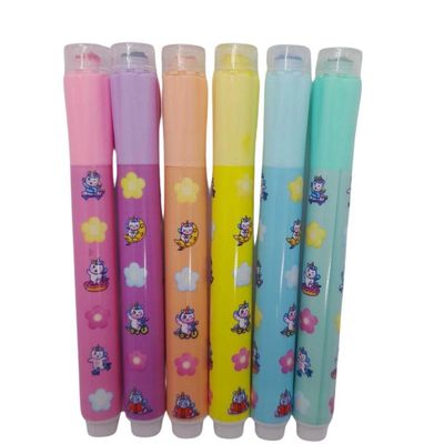 Pincel Marca Texto 6 Cores Com Carimbo Kz6015 - Kaz
