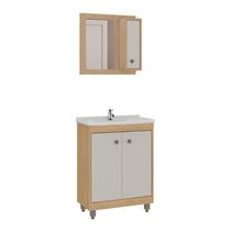 Gabinete De Banheiro Com Cuba E Espelheira 60cm Multimóveis Cr10133 Carvalho Nature-arenas