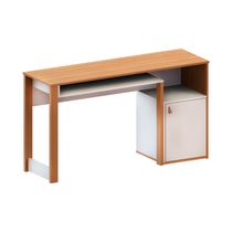Escrivaninha Com 1 Porta 136cm Multimóveis Cr25285 Branco-freijó