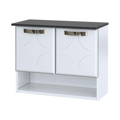 Gabinete De Banheiro Com Tampo E 2 Portas Suspenso 70,5cm Multimóveis Cr10143 Branco