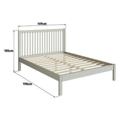 Cama De Casal De Madeira Maciça Para Colchão 138x188cm Multimóveis Cr35276 Verde Frost
