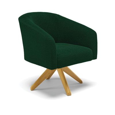 Poltrona Decorativa Giratória Ma30 Stella Bouclê Verde - D'rossi