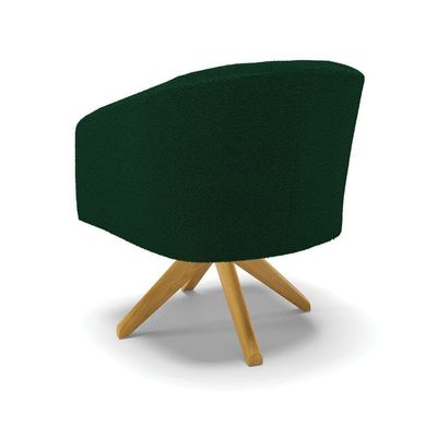 Poltrona Decorativa Giratória Ma30 Stella Bouclê Verde - D'rossi