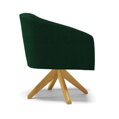 Poltrona Decorativa Giratória Ma30 Stella Bouclê Verde - D'rossi