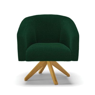 Poltrona Decorativa Giratória Ma30 Stella Bouclê Verde - D'rossi