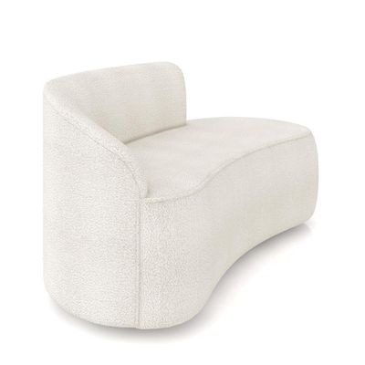 Sofá 2 Lugares Orgânico 140cm Morgan E Poltrona Lua Bouclê Off White D03 - D'rossi
