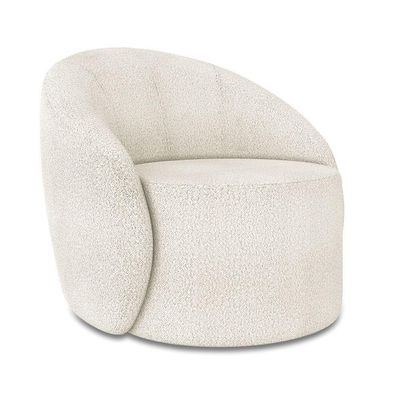 Sofá 2 Lugares Orgânico 140cm Morgan E Poltrona Lua Bouclê Off White D03 - D'rossi