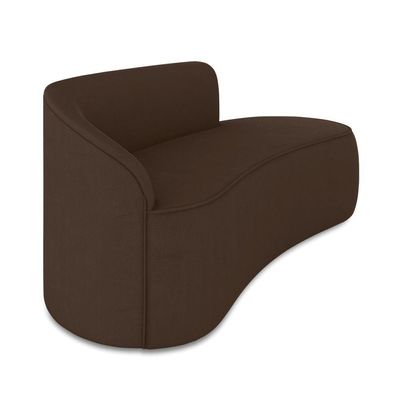 Sofá 2 Lugares Orgânico 140 Cm Morgan Suede Marrom D03 - D'rossi