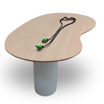 Mesa Organica Bean Laca+freijo Claro 160x90cm