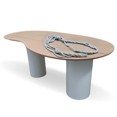 Mesa Organica Bean Laca+freijo Claro 160x90cm