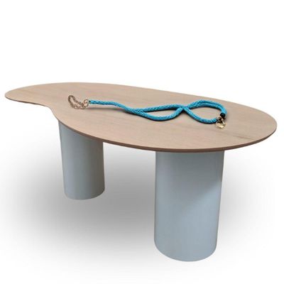 Mesa Organica Bean Laca+freijo Claro 160x90cm