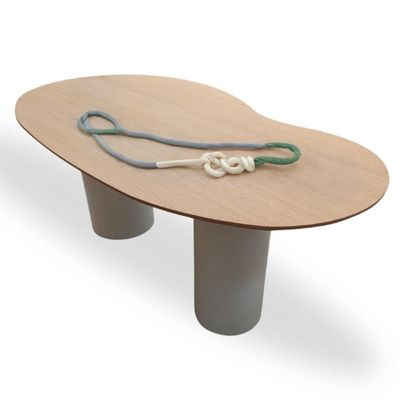 Mesa Organica Bean Laca+freijo Claro 244x137cm