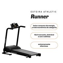 Esteira Ergométrica Residencial Athletic Runner (13 Km/h) 13 Funções e Dobrável - Bivolt