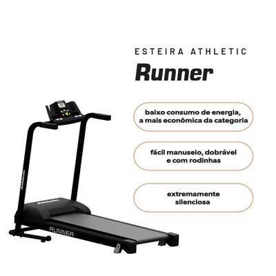 Esteira Ergométrica Residencial Athletic Runner (13 Km/h) 13 Funções e Dobrável - Bivolt