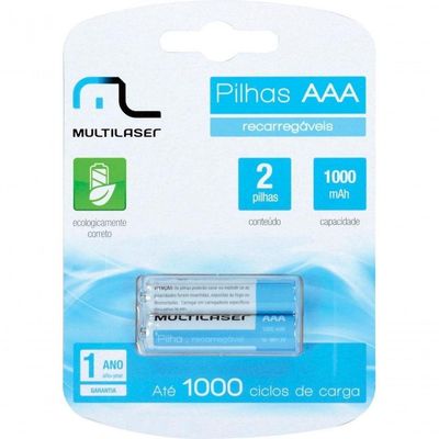 Pilha Recarregável Aaa 1000mah Cb051 - Blister Com 2