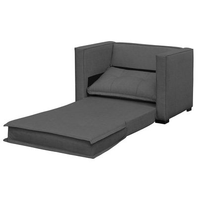 Sofá Cama Solteiro Londres Suede Cinza Escuro - D'monegatto