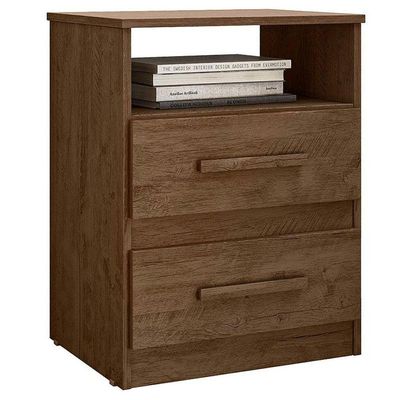 Mesa De Cabeceira Ambiente Apolo Castanho Wood Flex - Moval