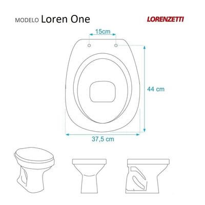 Assento Sanitário Soft Close Loren One Preto Para Vaso Lorenzetti