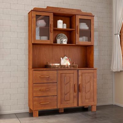 Cristaleira 4 Portas 3 Gavetas Com Aplique 122 Cm 1279 Castanho Milani Store