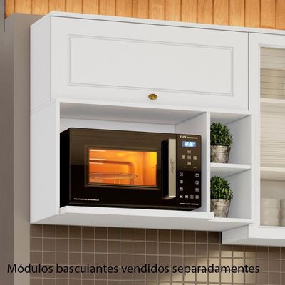 Armario Aereo Para Microondas Mdf 80 Cm Americana C557 Branco Henn
