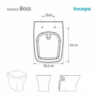 Assento Sanitario Poliester Antibacteriano Boss Branco Para Vaso Incepa