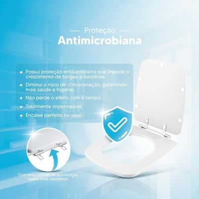 Assento Sanitario Poliester Antibacteriano Boss Branco Para Vaso Incepa