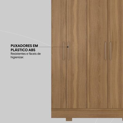 Guarda Roupa Casal 6 Portas E 3 Gavetas Prático Amêndola Touch