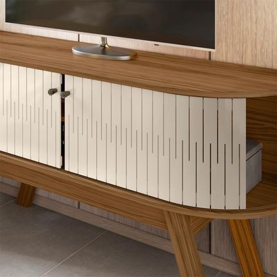 Rack Bancada De Tv 55 Pol 136cm Alana Z10 Naturale/off - Mpozenato