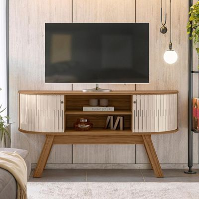 Rack Bancada De Tv 55 Pol 136cm Alana Z10 Naturale/off - Mpozenato
