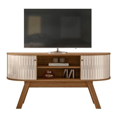 Rack Bancada De Tv 55 Pol 136cm Alana Z10 Naturale/off - Mpozenato