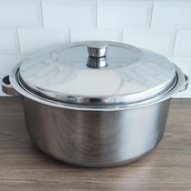 Panela Grande Caçarola 10 Litros Caldeirão Com Tampa De Aço Inox Zanella