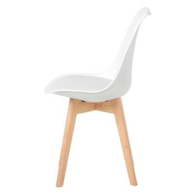 Cadeira Charles Eames Leda Wood Branca