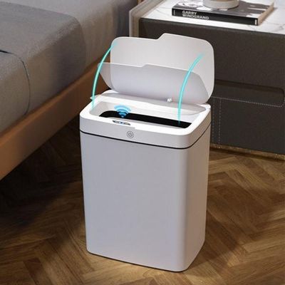 Lixeira Automática Retangular 14 Litros Com Sensor Branca