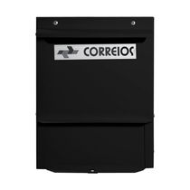 Caixa Correio Preta Abertura Frontal Suporte Parede 20 X 28 X 11 Cm - Fp